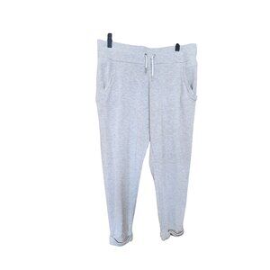 Athleta Womens Gray Drawstring Joggers With Pockets Ribbed Waistband & Cuffs Siz